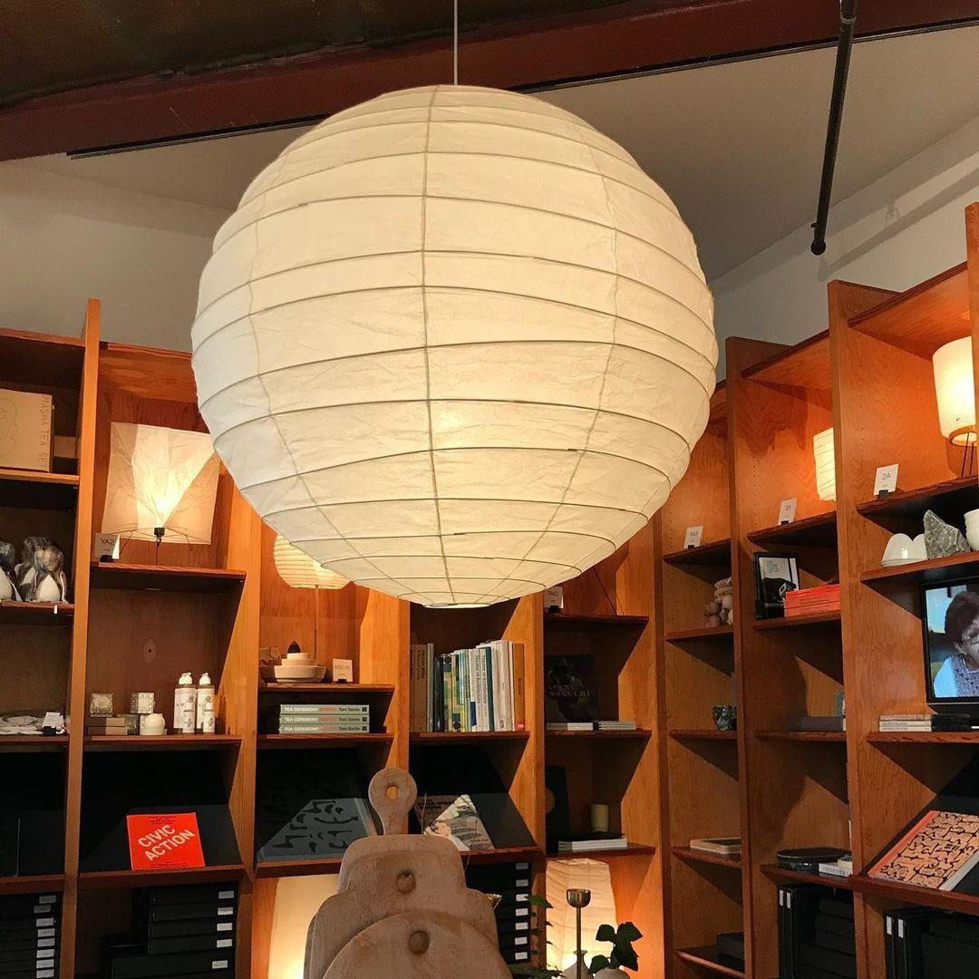 Luna Pendant Light Japanese Paper Globe - Lamp Copper