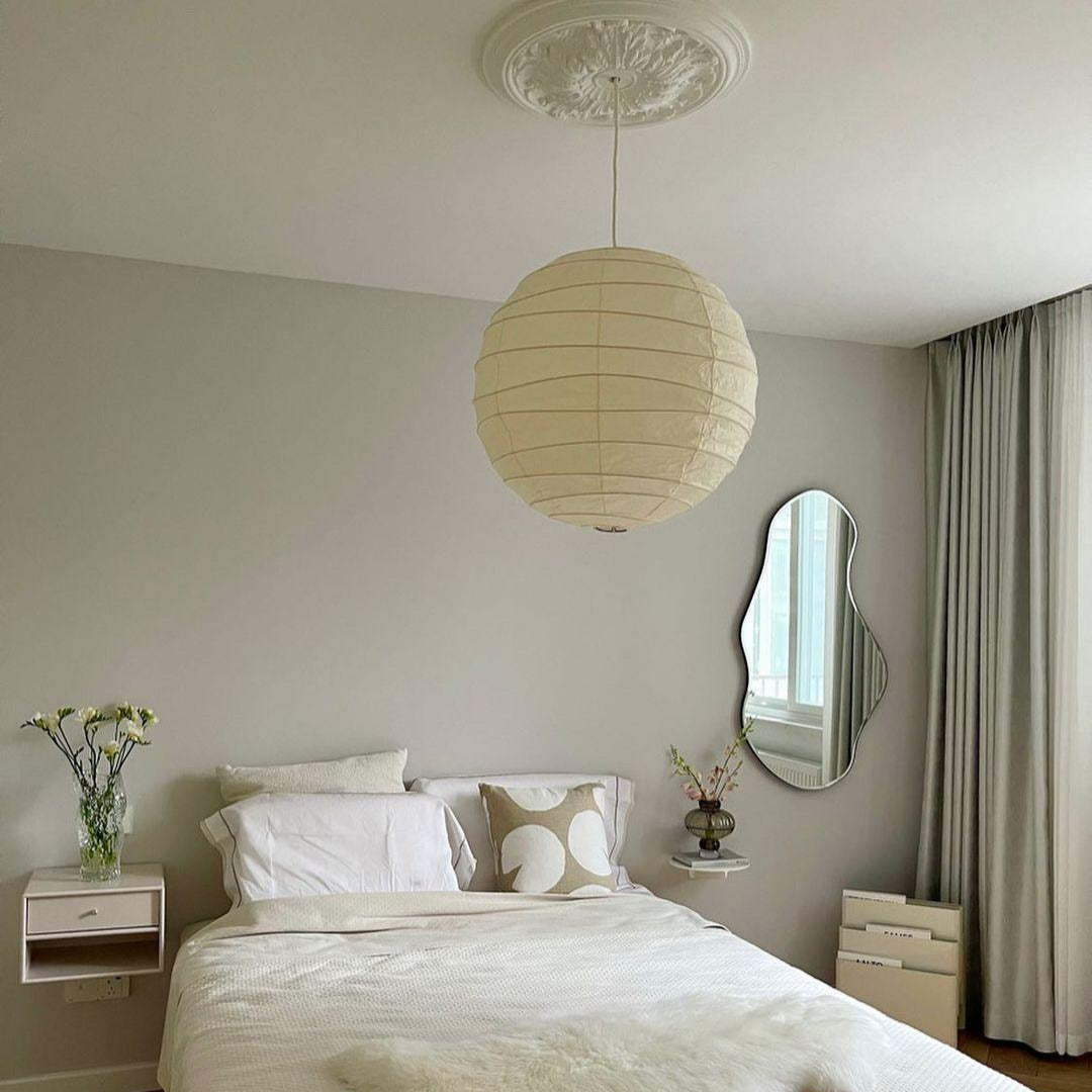 Luna Pendant Light Japanese Paper Globe - Lamp Copper