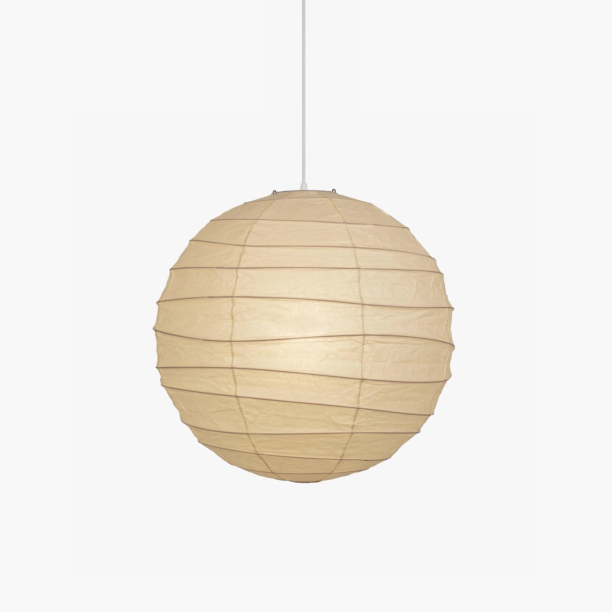 Luna Pendant Light Japanese Paper Globe - Lamp Copper