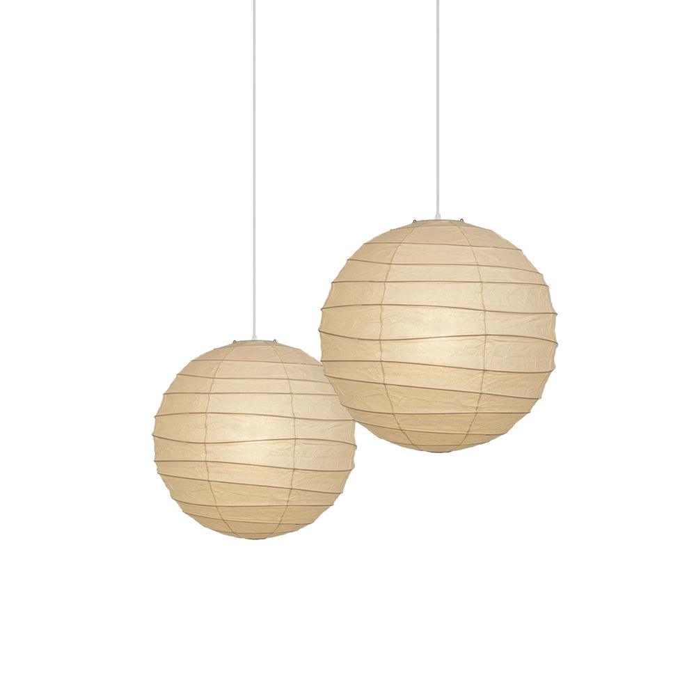 Luna Pendant Light Japanese Paper Globe - Lamp Copper