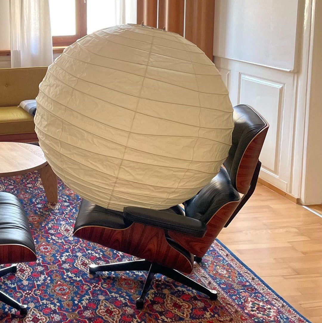Luna Pendant Light Japanese Paper Globe - Lamp Copper