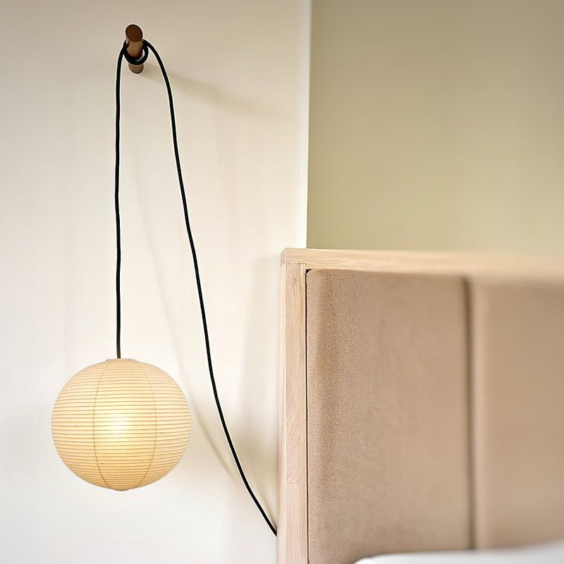 Sylin Pendant Swag Light Mulberry Silk - Lamp Copper