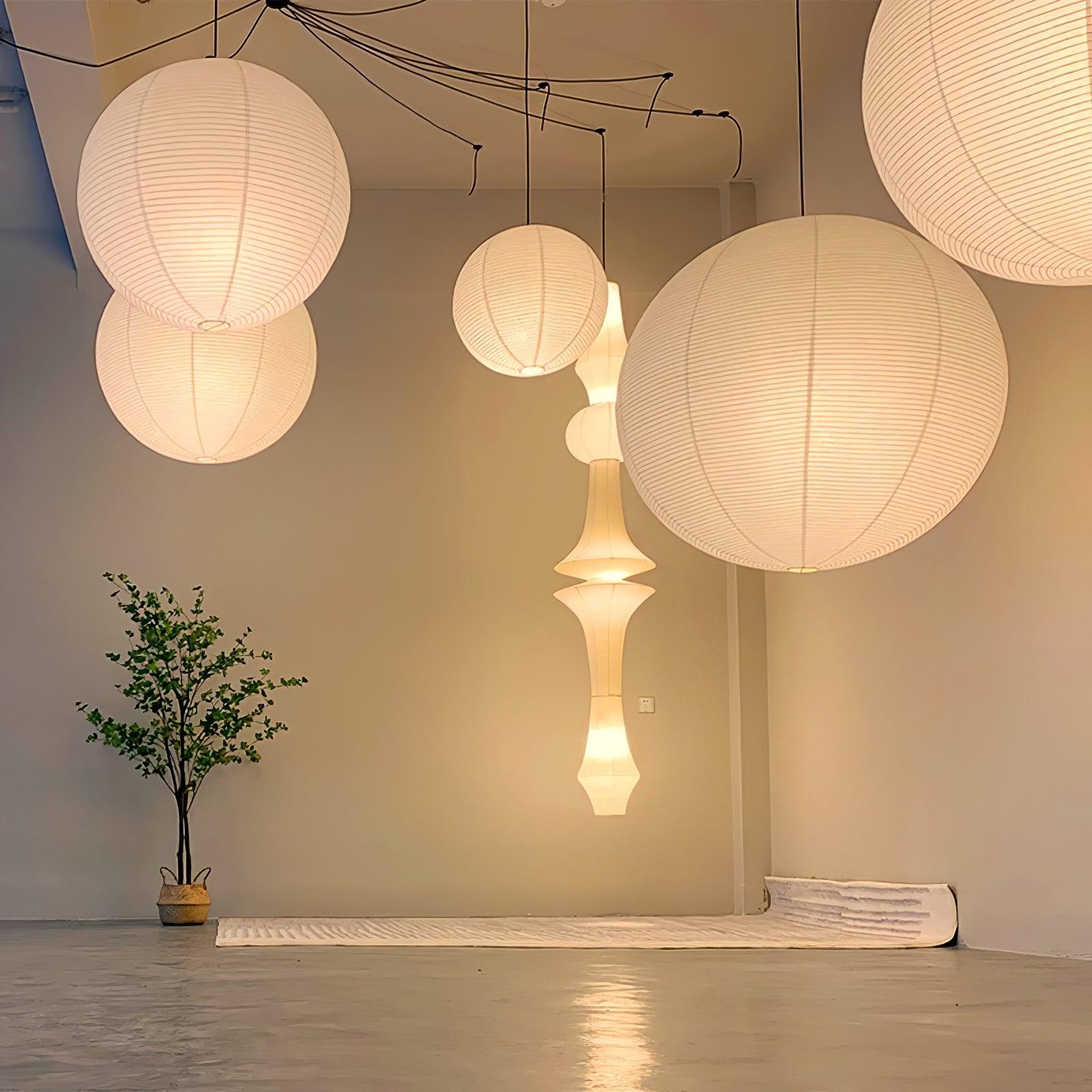 Sylin Pendant Swag Light Mulberry Silk - Lamp Copper