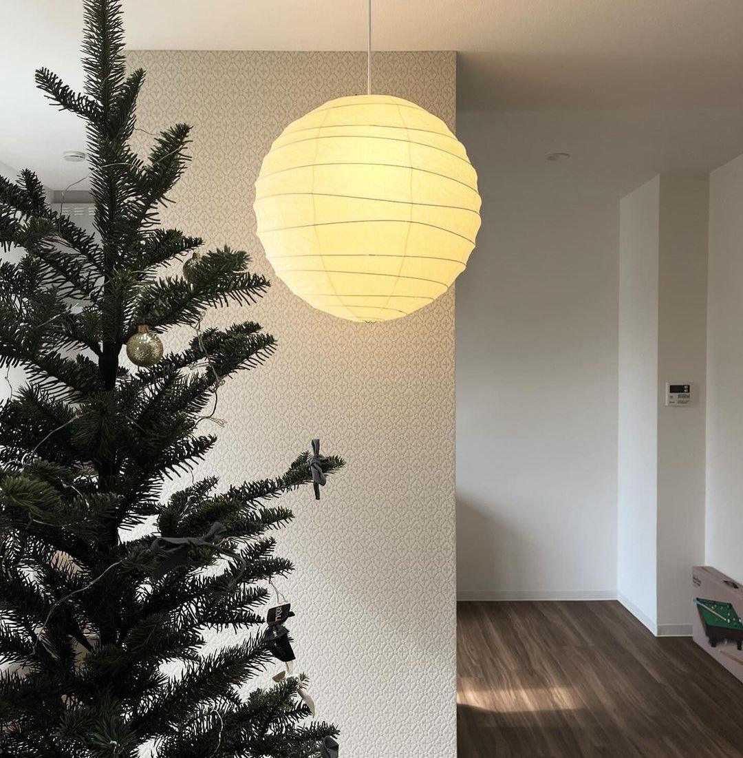 Luna Pendant Light Japanese Paper Globe - Lamp Copper