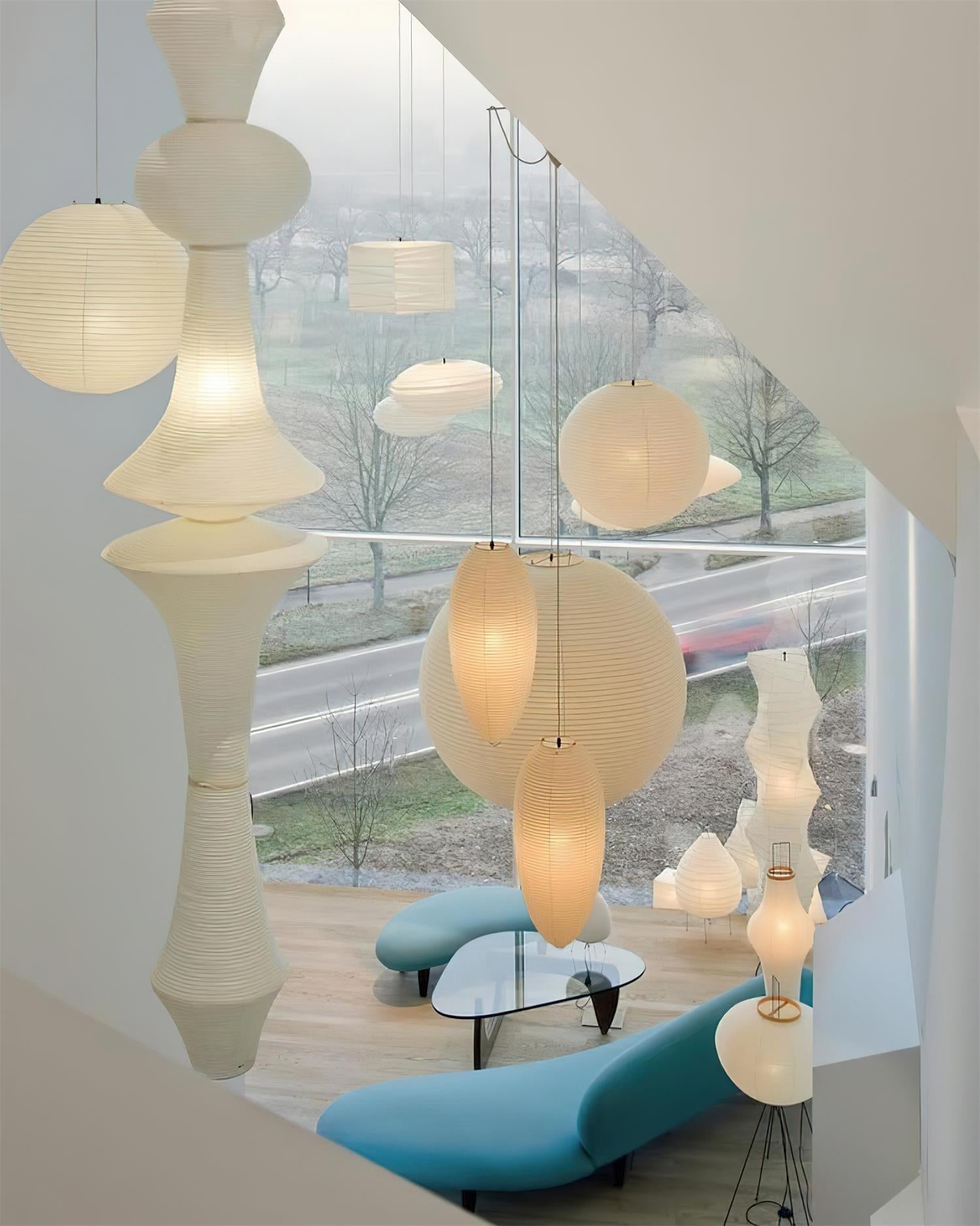 Zyora Sculptural Paper Pendant Lamp - Lamp Copper