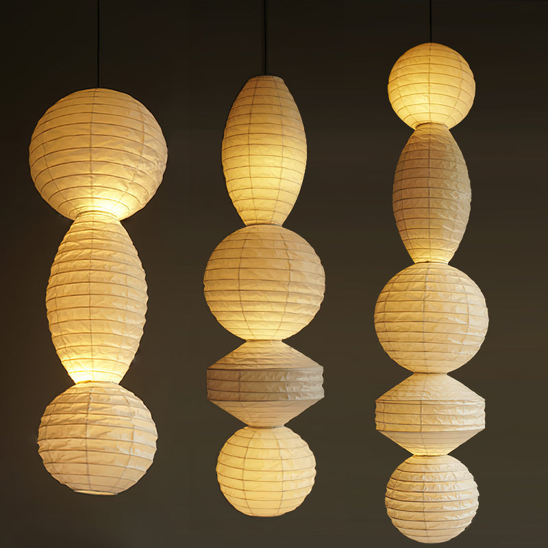 Nami Pendant Light Paper Lantern Wabi-sabi - Lamp Copper