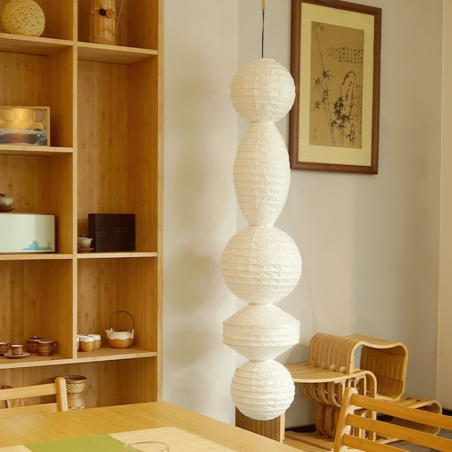 Nami Pendant Light Paper Lantern Wabi-sabi - Lamp Copper
