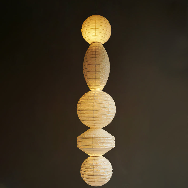 Nami Pendant Light Paper Lantern Wabi-sabi - Lamp Copper