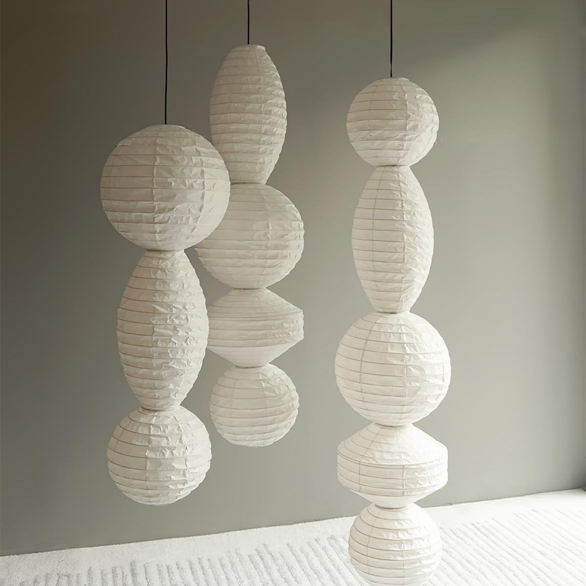 Nami Pendant Light Paper Lantern Wabi-sabi - Lamp Copper