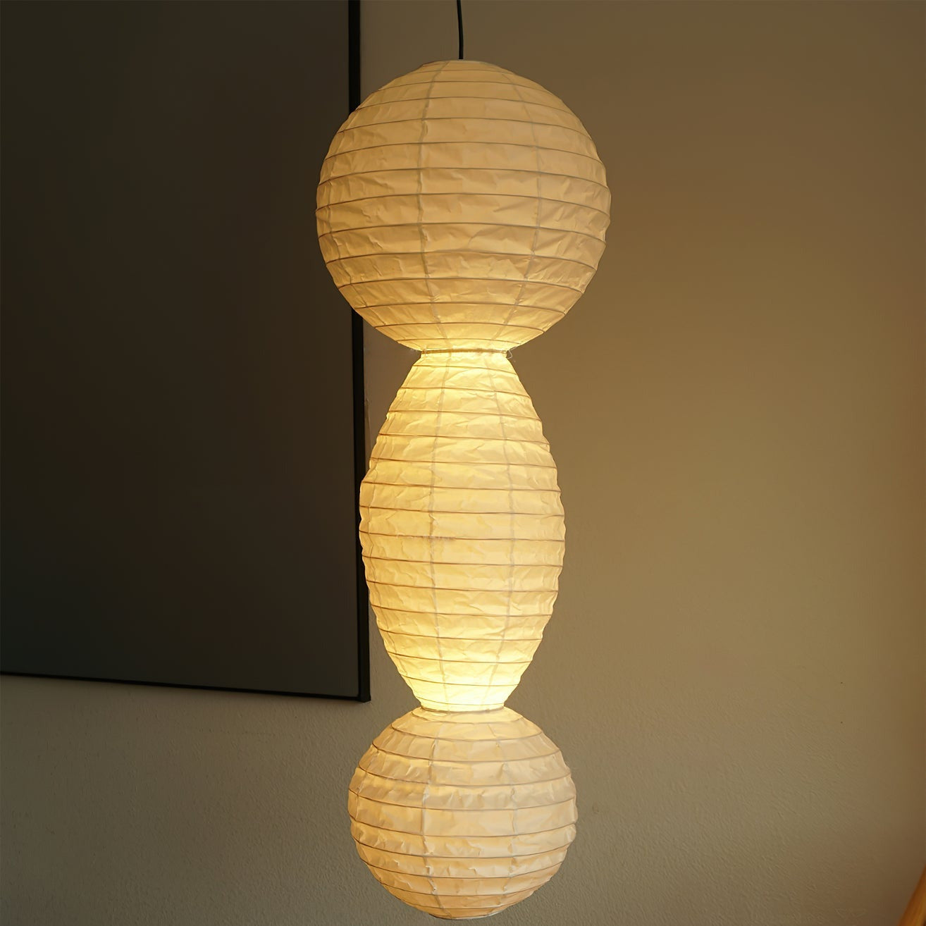 Nami Pendant Light Paper Lantern Wabi-sabi - Lamp Copper