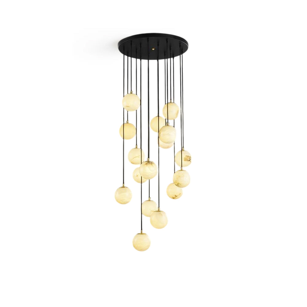 Alabaster Chandelier Balls Cluster - Lamp Copper