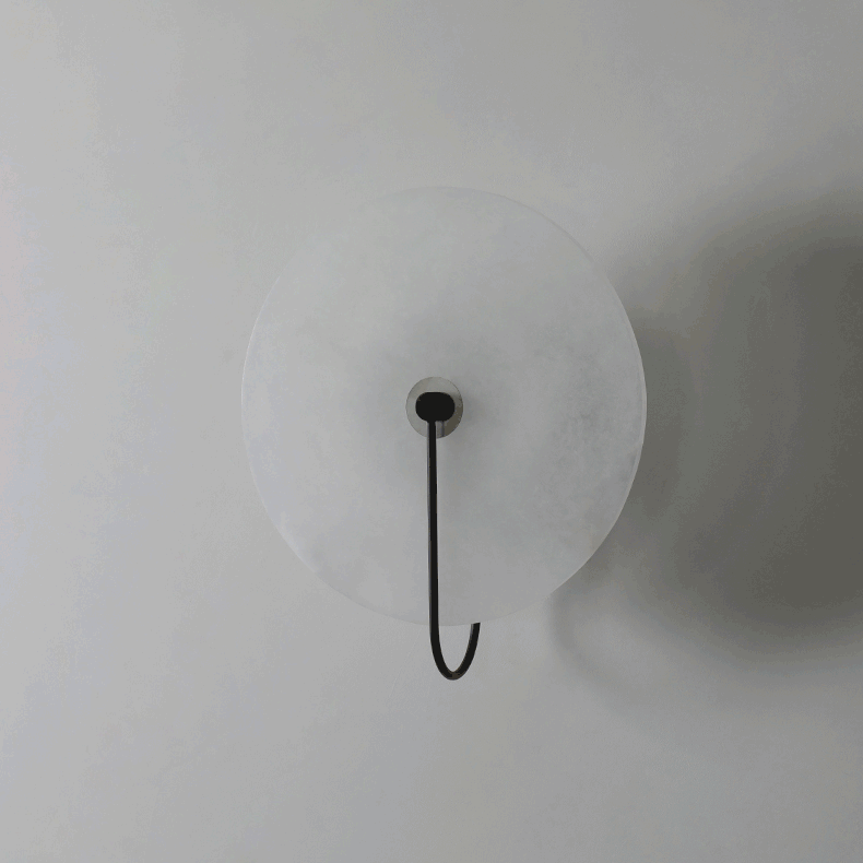 Kristy Alabaster LED Wall Lamp Round Iconic Circular - Lamp Copper