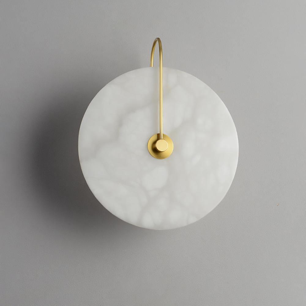 Kristy Alabaster LED Wall Lamp Round Iconic Circular - Lamp Copper