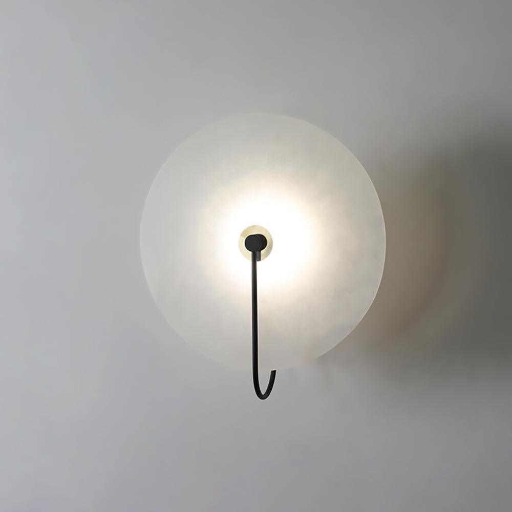 Kristy Alabaster LED Wall Lamp Round Iconic Circular - Lamp Copper