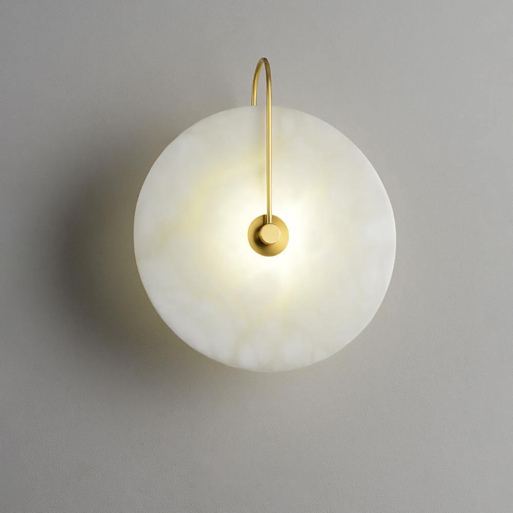 Kristy Alabaster LED Wall Lamp Round Iconic Circular - Lamp Copper