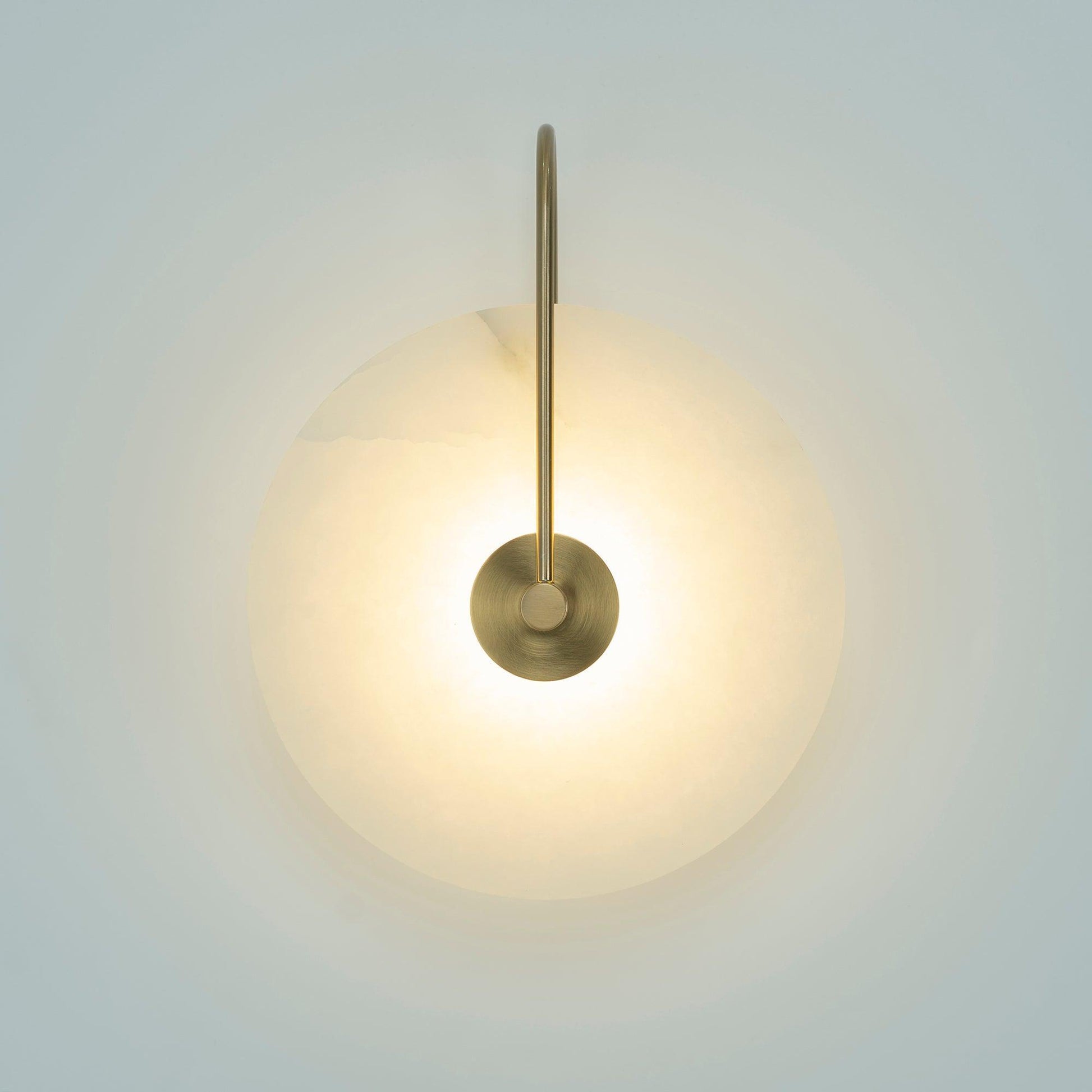 Kristy Alabaster LED Wall Lamp Round Iconic Circular - Lamp Copper