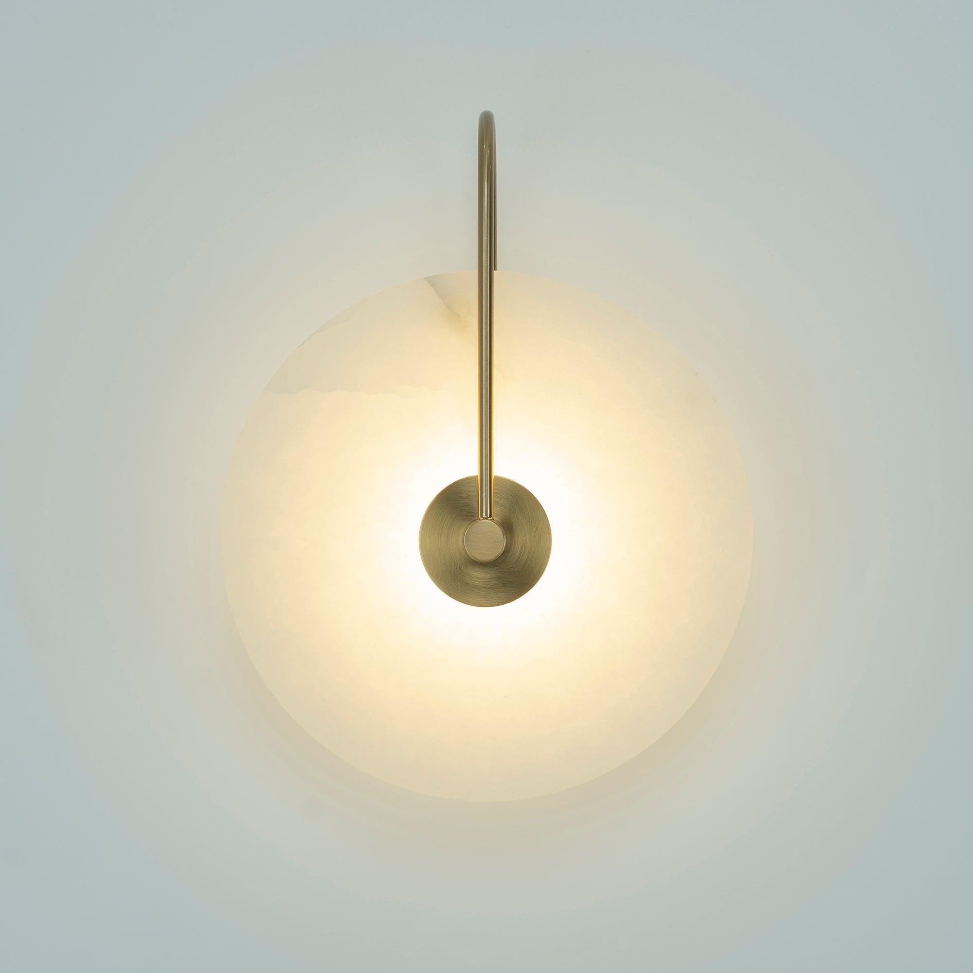 Kristy Alabaster LED Wall Lamp Round Iconic Circular - Lamp Copper