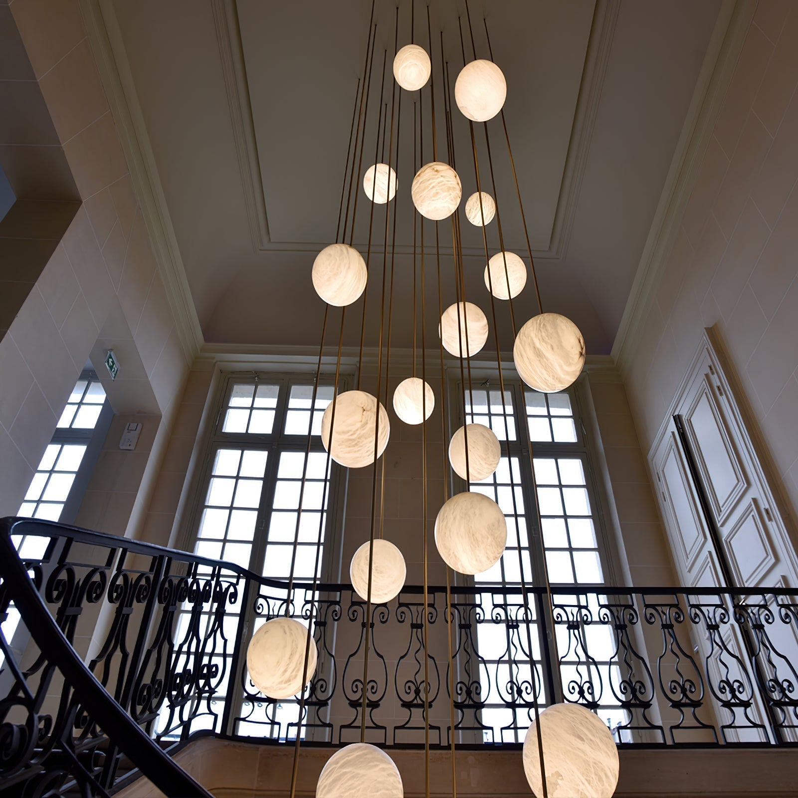 Gloruvye Balls Modern Cluster Alabaster Chandelier - Lamp Copper