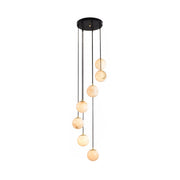 Gloruvye Balls Modern Cluster Alabaster Chandelier - Lamp Copper