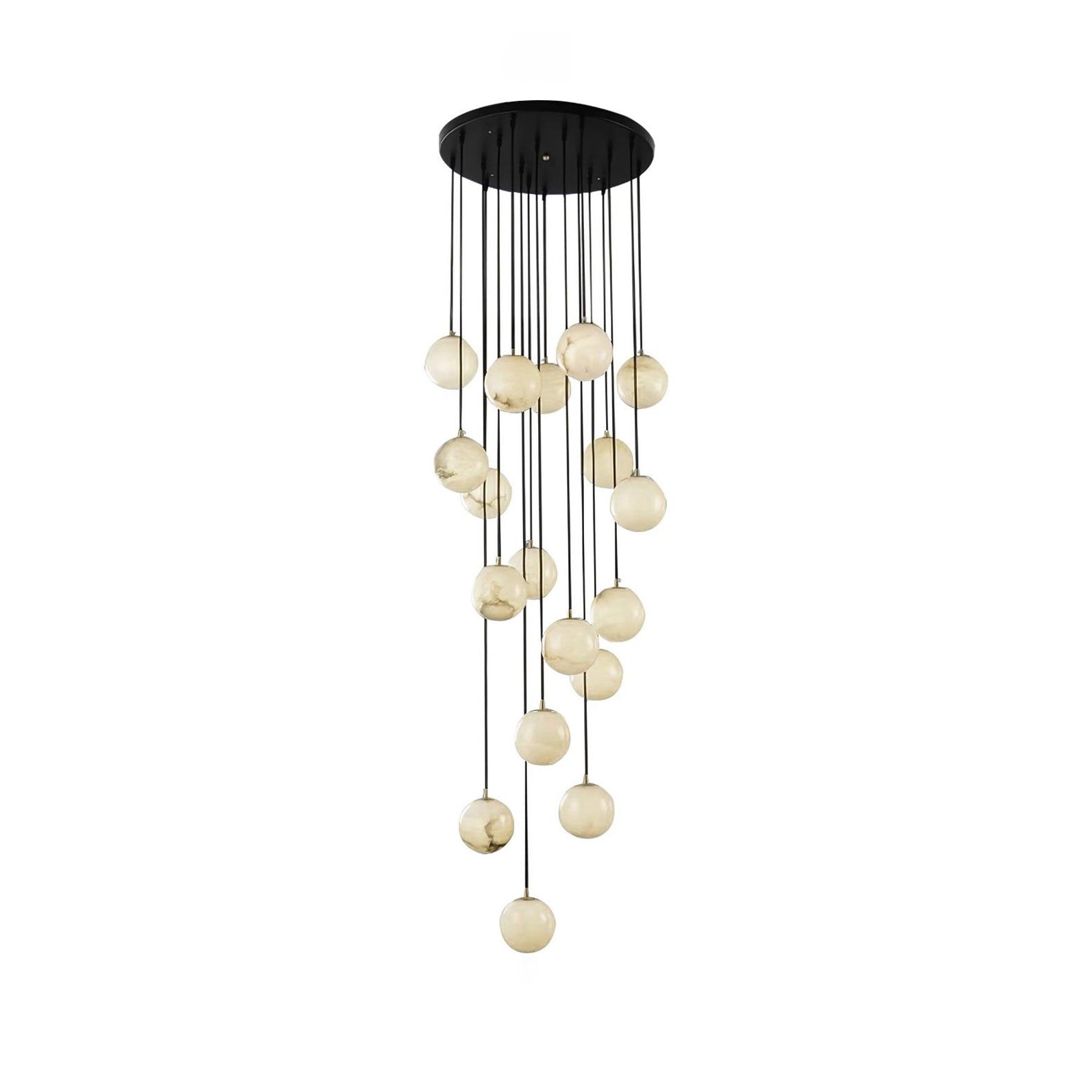 Gloruvye Balls Modern Cluster Alabaster Chandelier - Lamp Copper