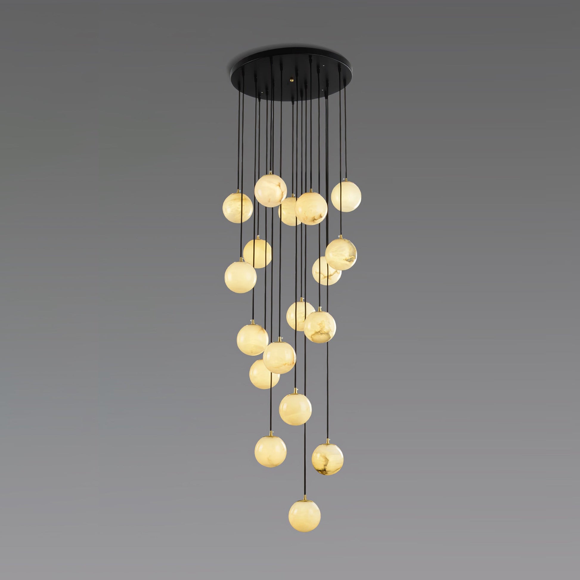 Alabaster Chandelier Balls Cluster - Lamp Copper