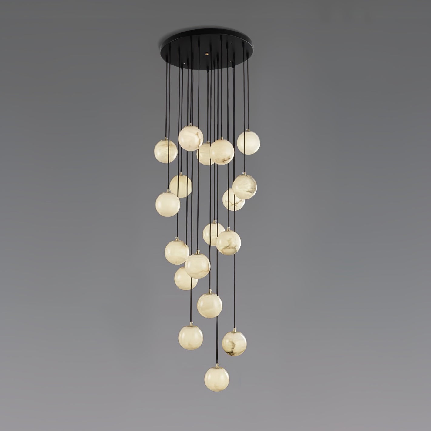 Alabaster Chandelier Balls Cluster - Lamp Copper