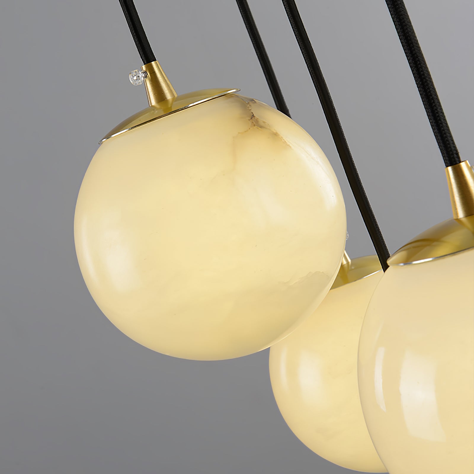 Alabaster Chandelier Balls Cluster - Lamp Copper