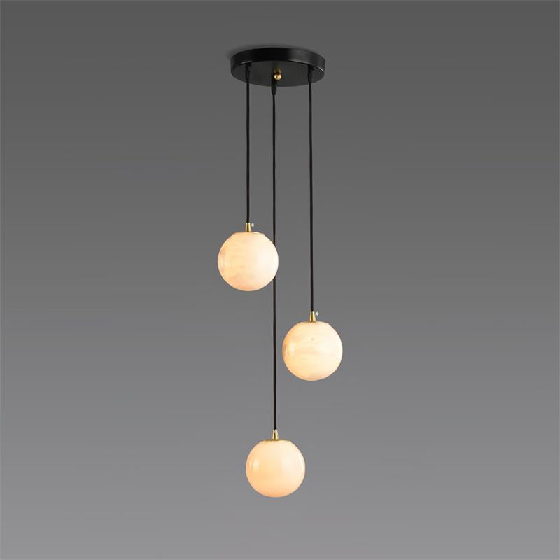 Gloruvye Balls Modern Cluster Alabaster Chandelier - Lamp Copper