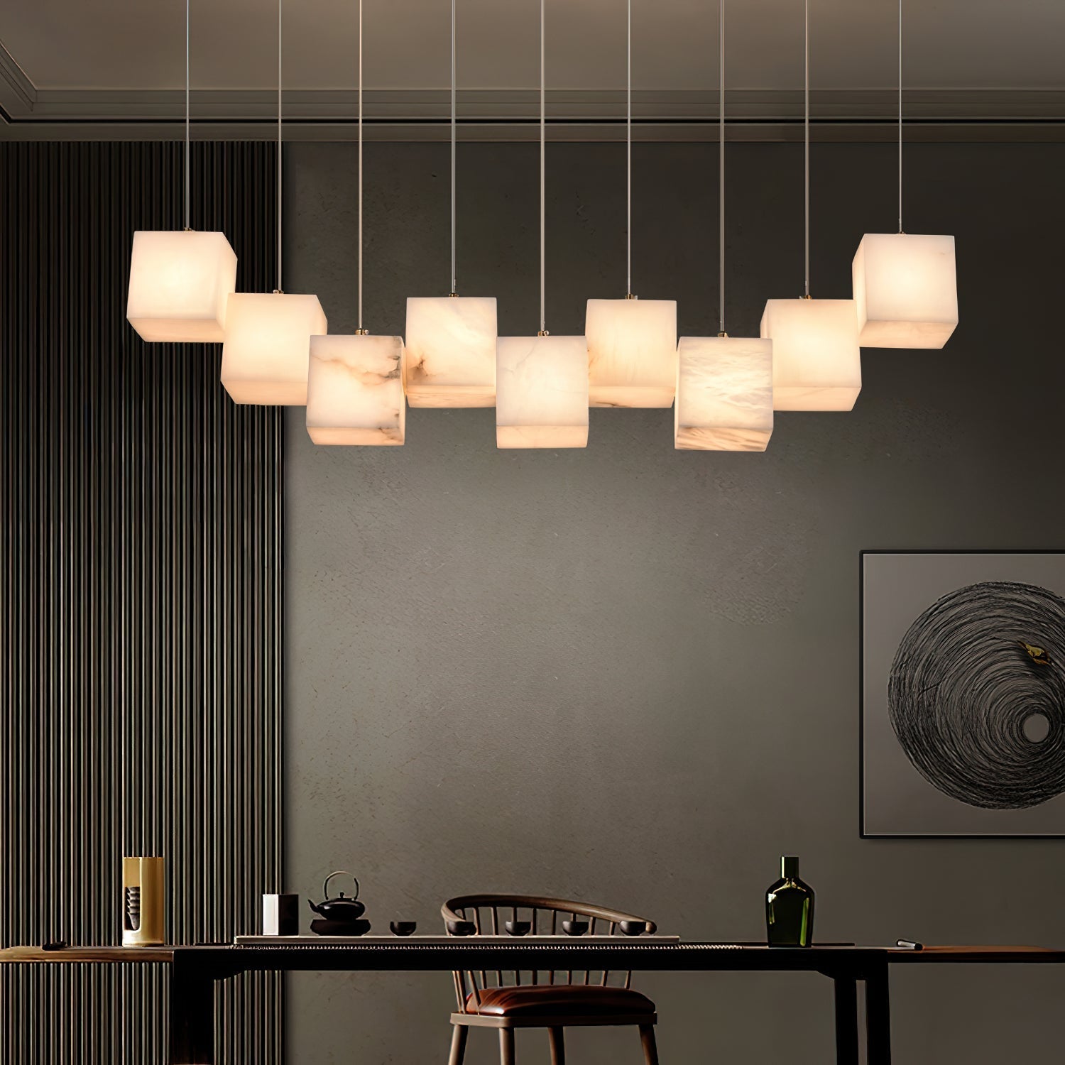 Jarnbruvyd Individual Modern Box Metal Chandelier - Lamp Copper