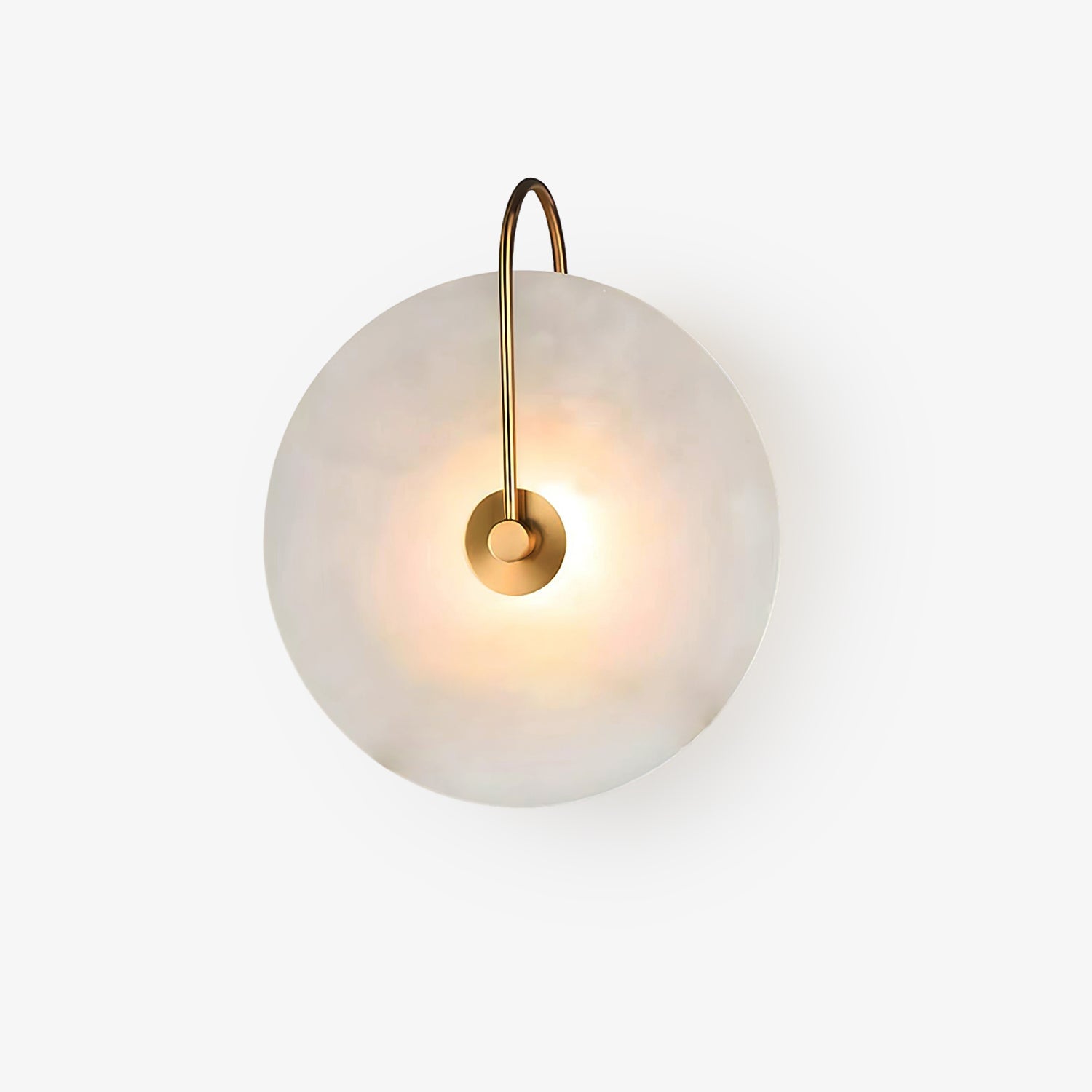 Kristy Alabaster LED Wall Lamp Round Iconic Circular - Lamp Copper