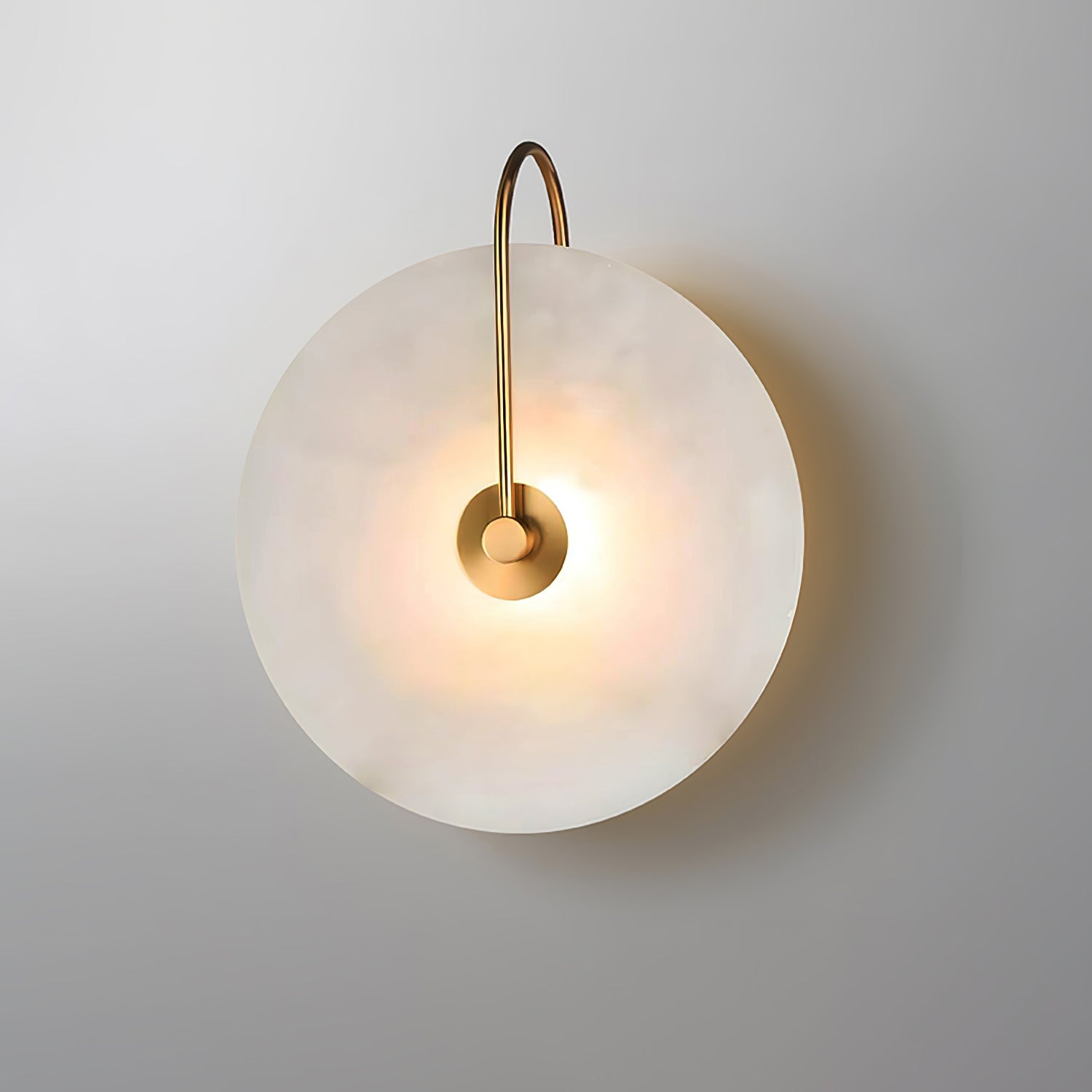 Kristy Alabaster LED Wall Lamp Round Iconic Circular - Lamp Copper