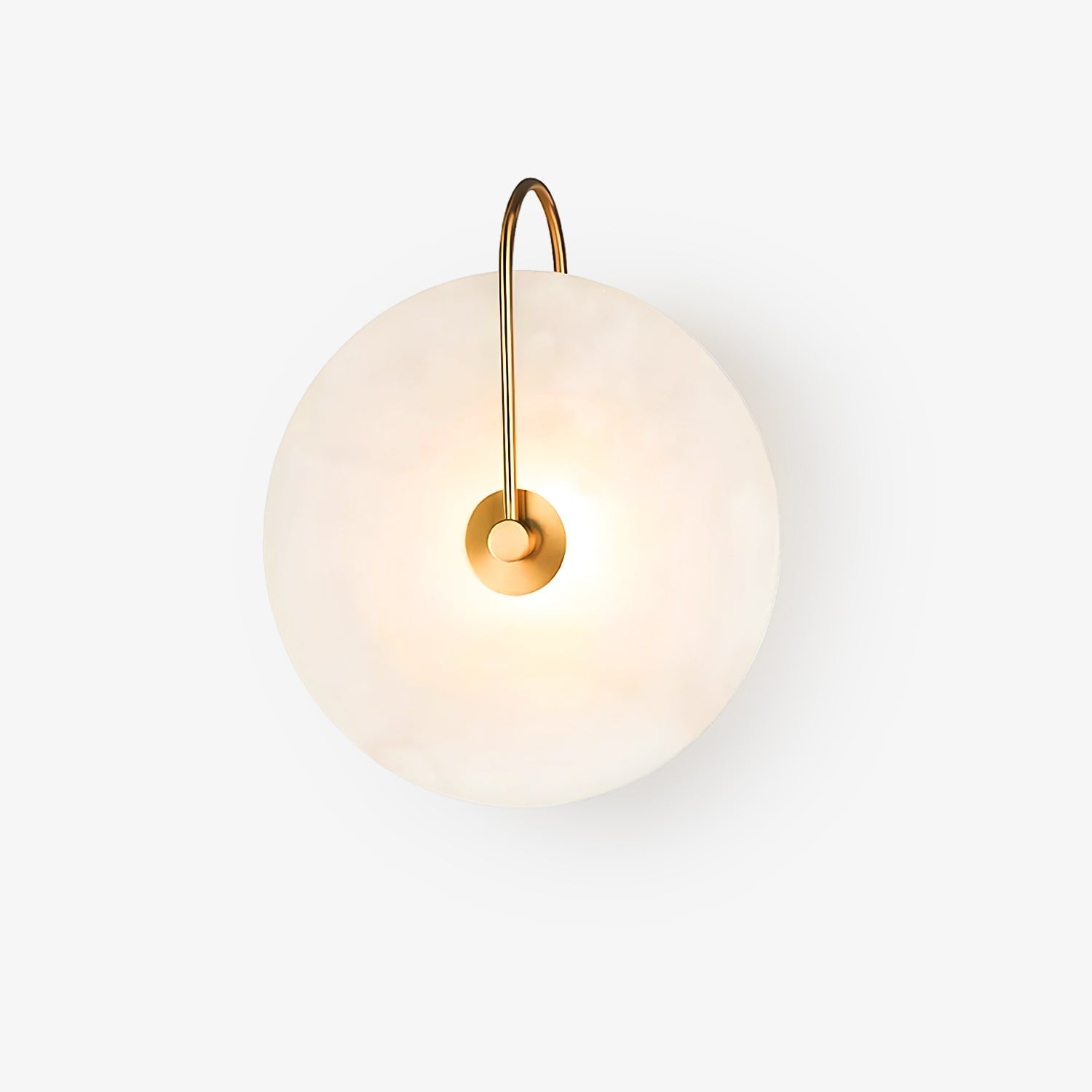 Kristy Alabaster LED Wall Lamp Round Iconic Circular - Lamp Copper
