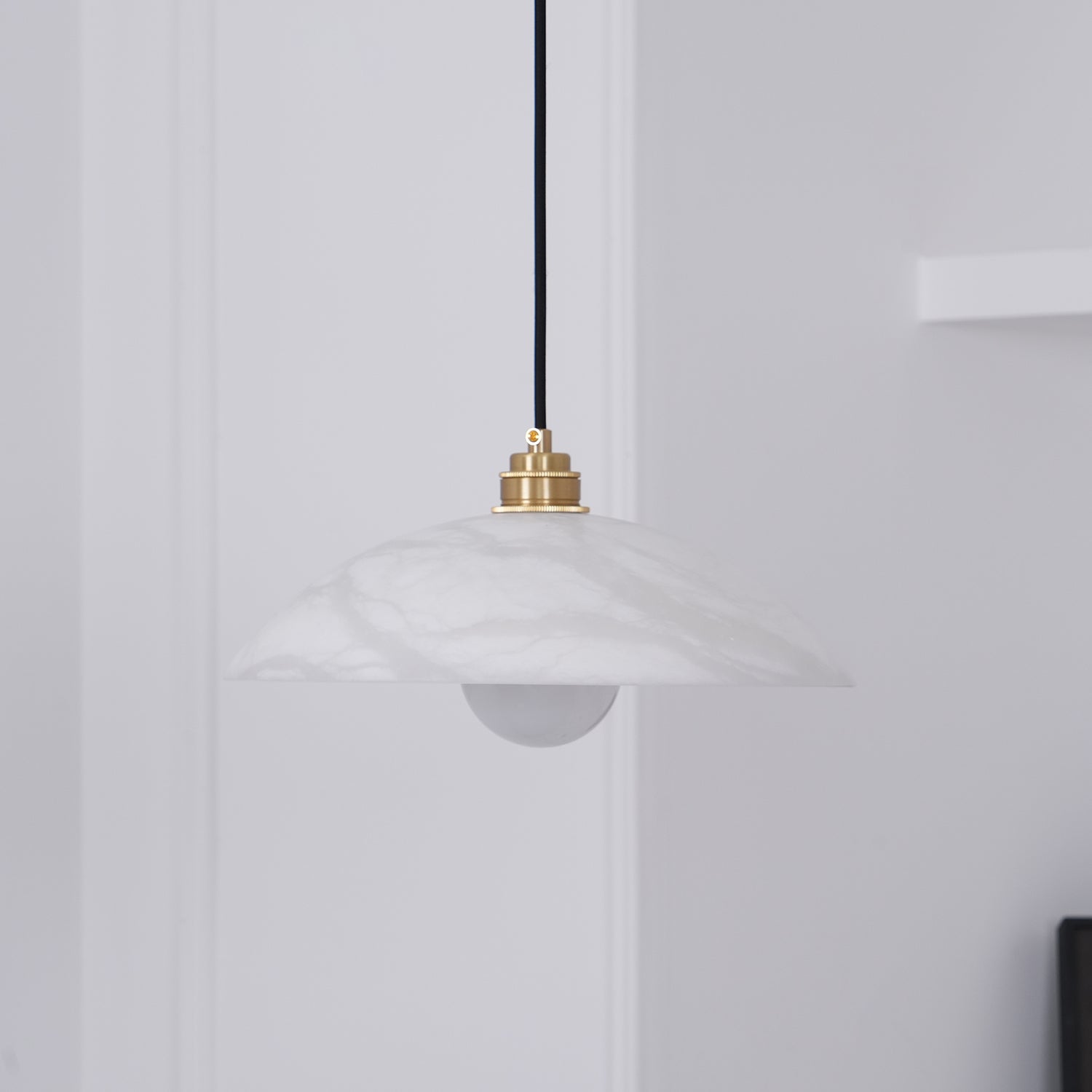 Delin Dome Pendant Light Alabaster &Brass - Lamp Copper
