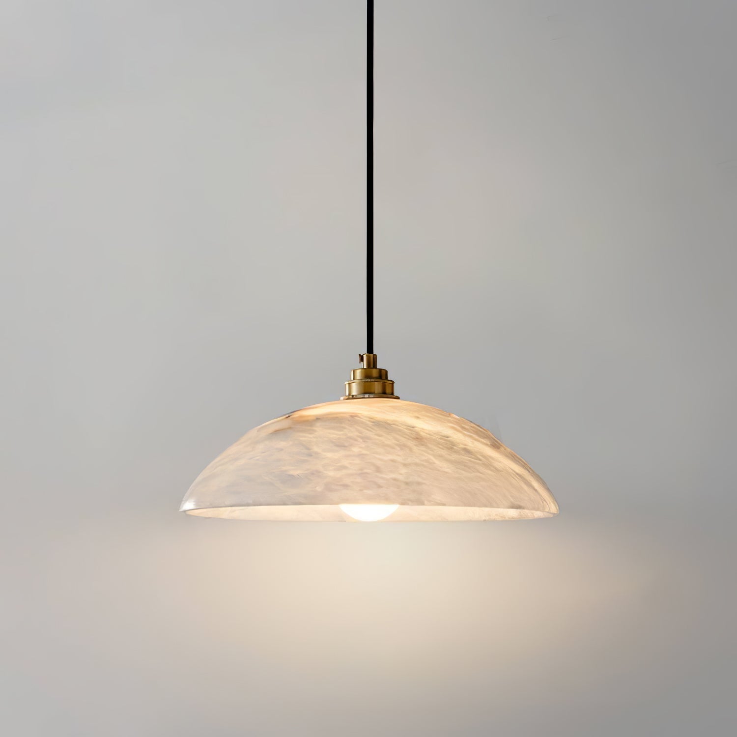 Delin Dome Pendant Light Alabaster &Brass - Lamp Copper
