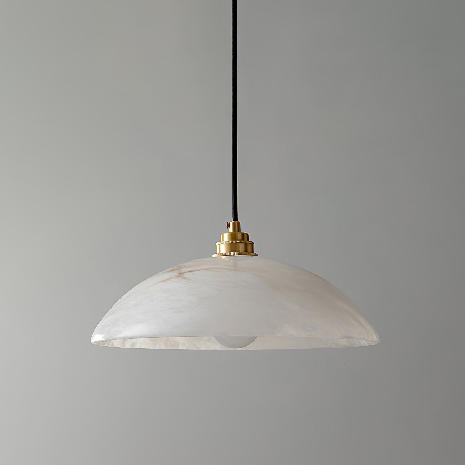 Delin Dome Pendant Light Alabaster &Brass - Lamp Copper