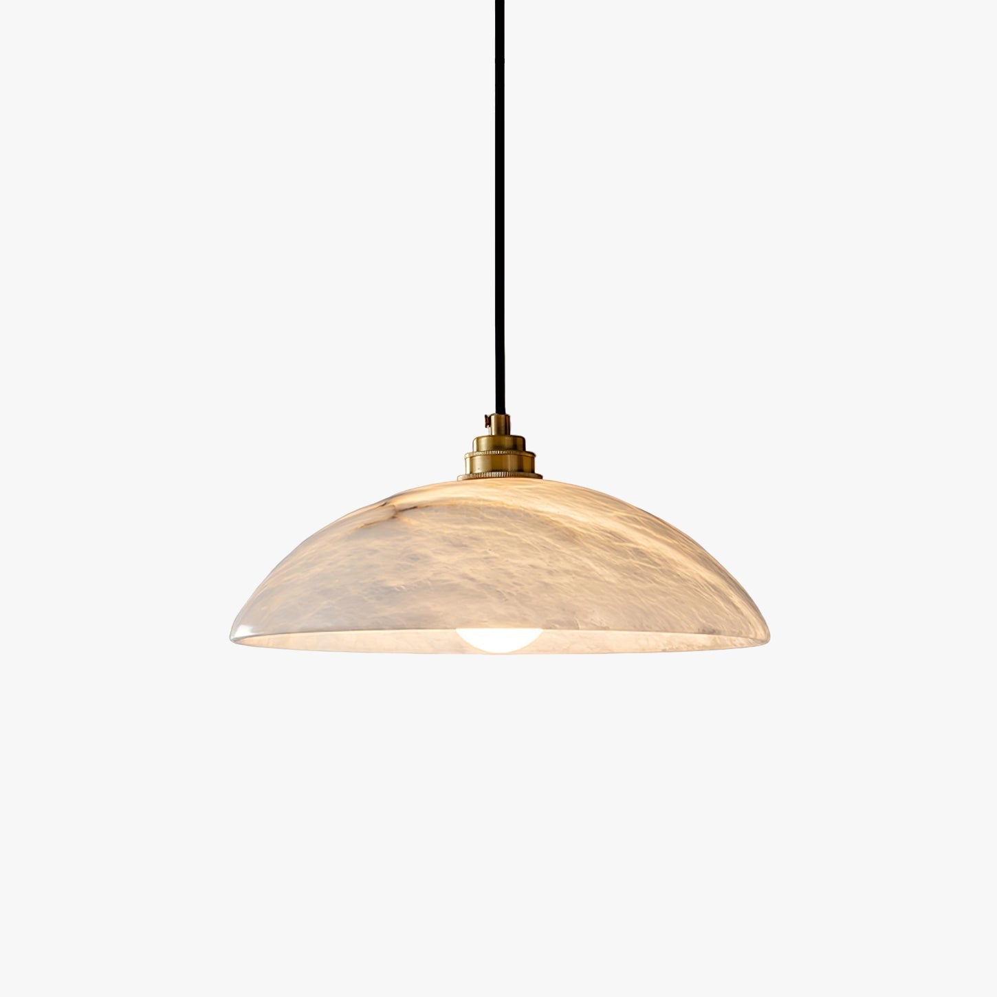 Delin Dome Pendant Light Alabaster &Brass - Lamp Copper