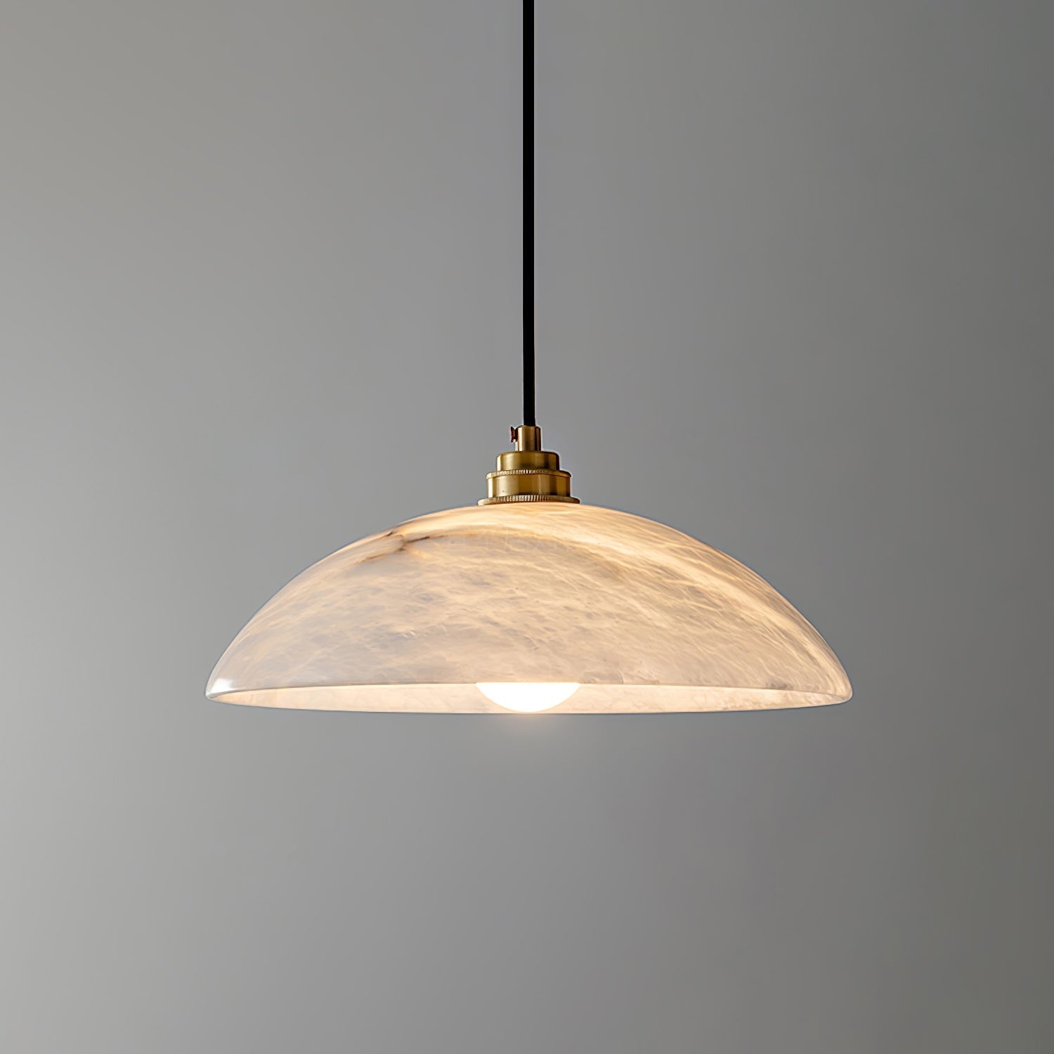 Delin Dome Pendant Light Alabaster &Brass - Lamp Copper
