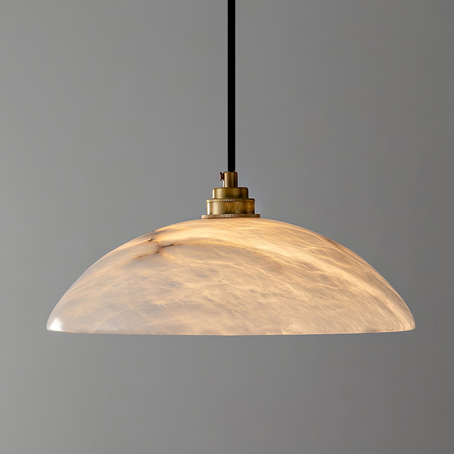 Delin Dome Pendant Light Alabaster &Brass - Lamp Copper