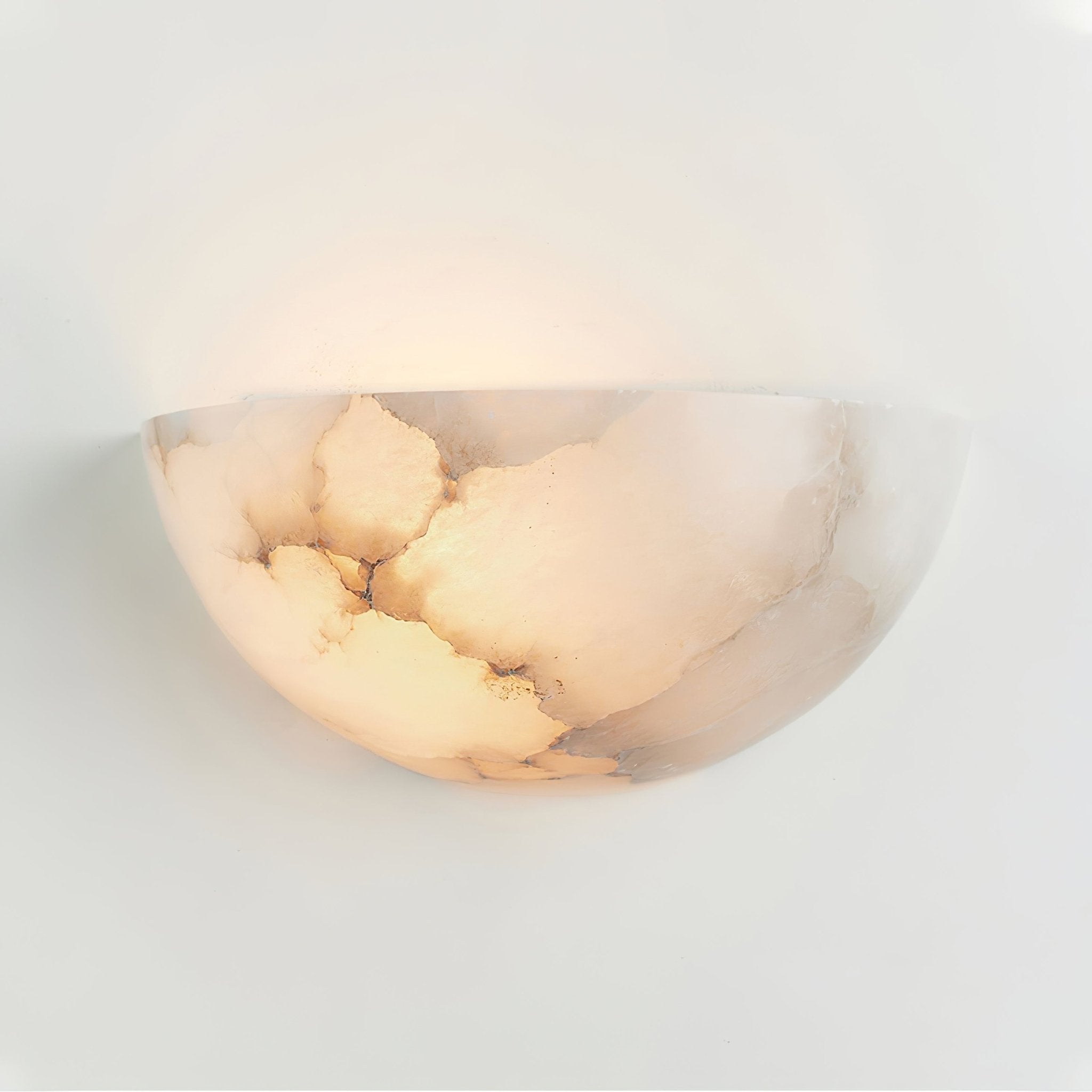 Selene Half-moon Alabaster Wall Light - Lamp Copper