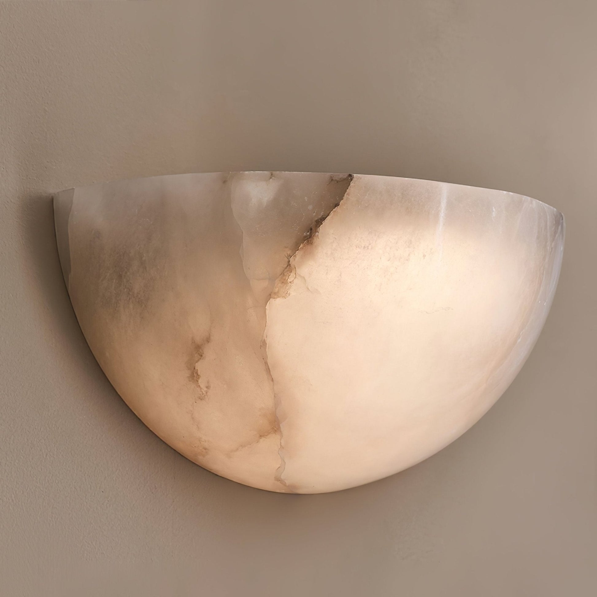 Selene Half-moon Alabaster Wall Light - Lamp Copper