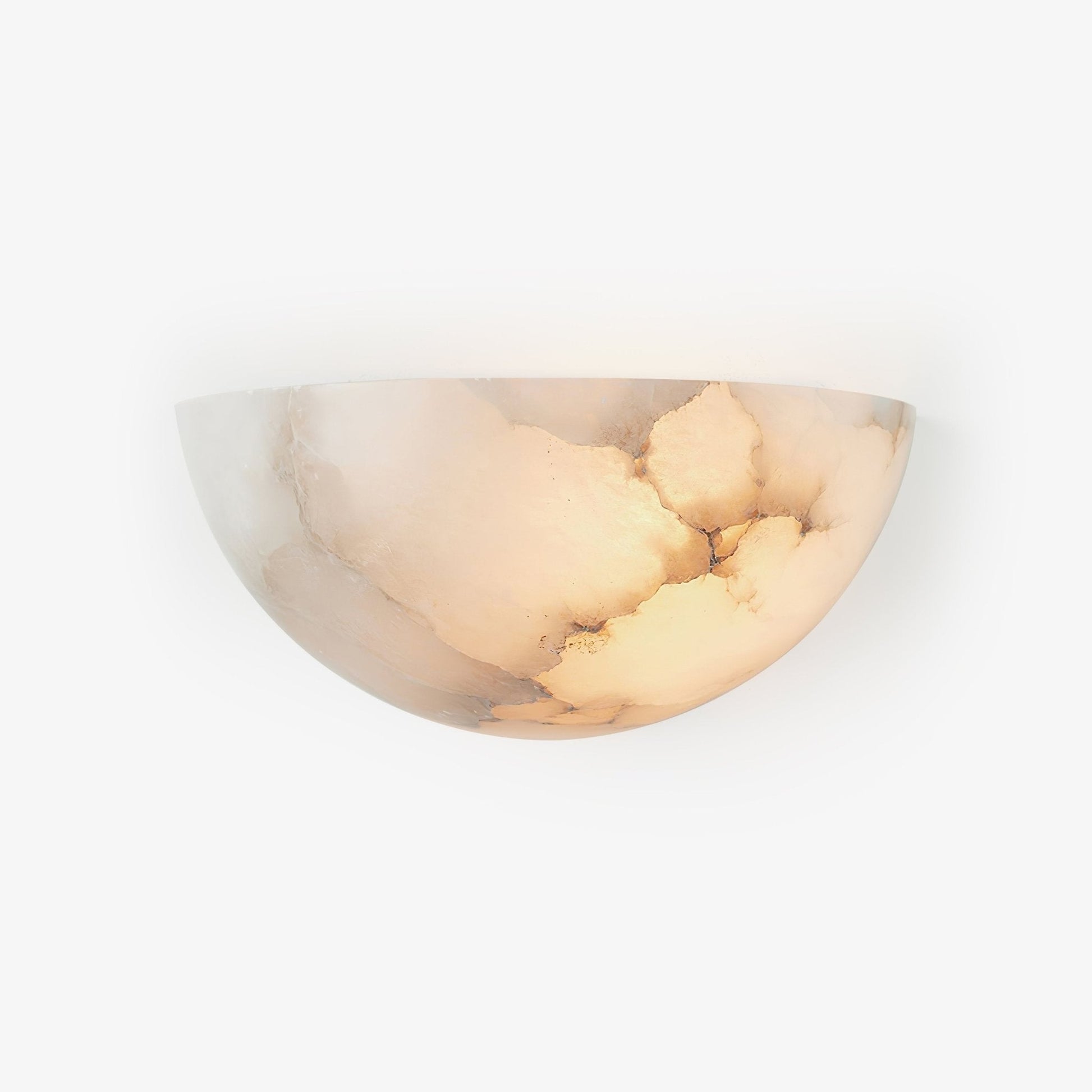 Selene Half-moon Alabaster Wall Light - Lamp Copper
