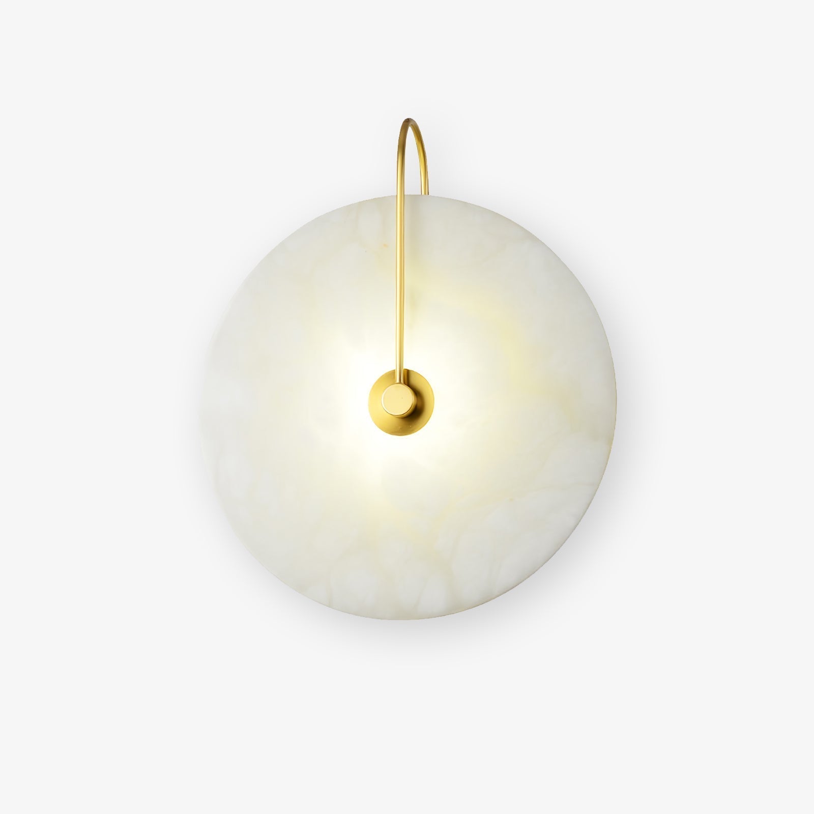 Kristy Alabaster LED Wall Lamp Round Iconic Circular - Lamp Copper