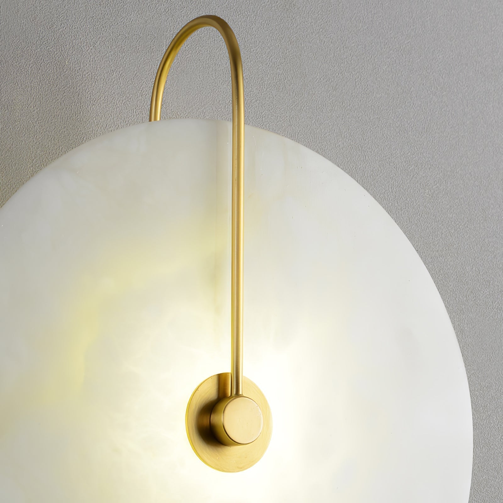 Kristy Alabaster LED Wall Lamp Round Iconic Circular - Lamp Copper