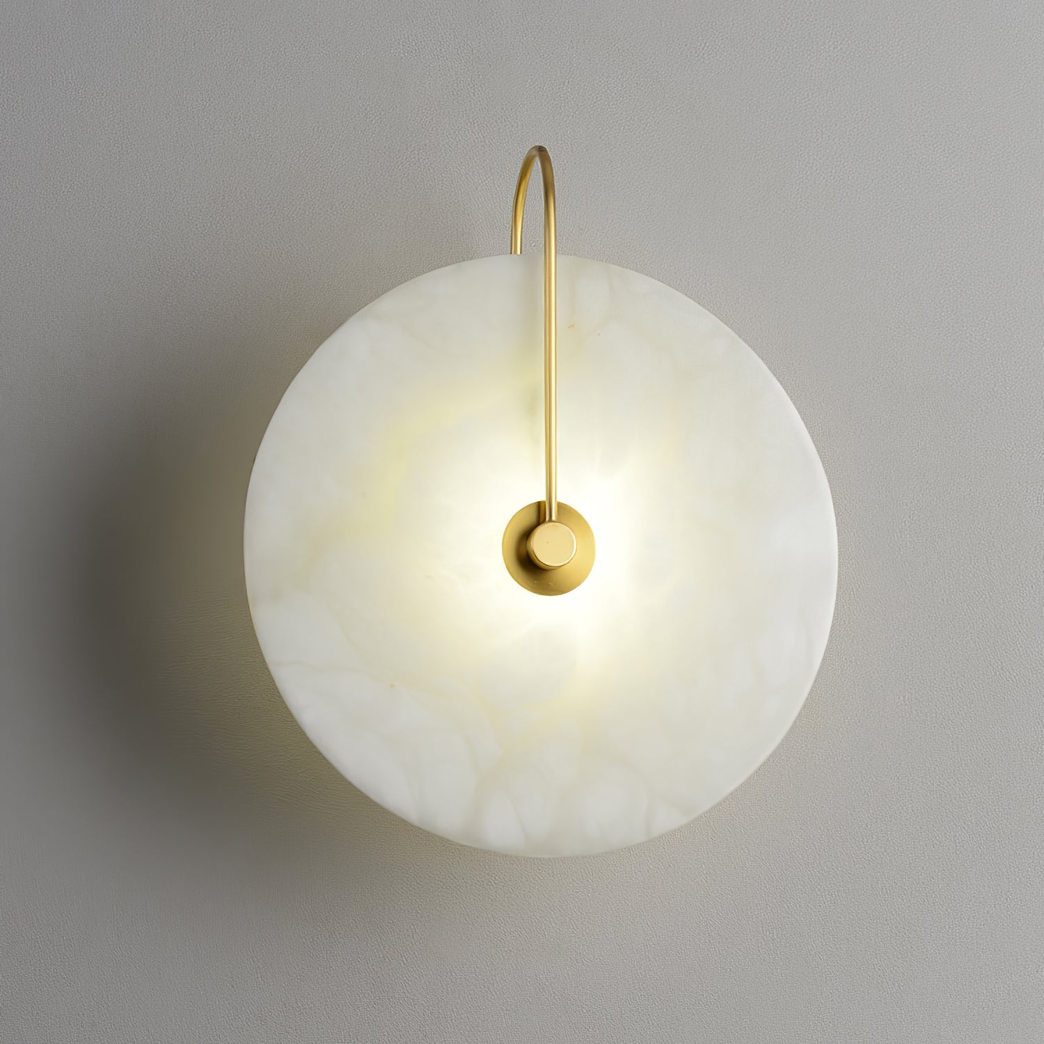 Kristy Alabaster LED Wall Lamp Round Iconic Circular - Lamp Copper