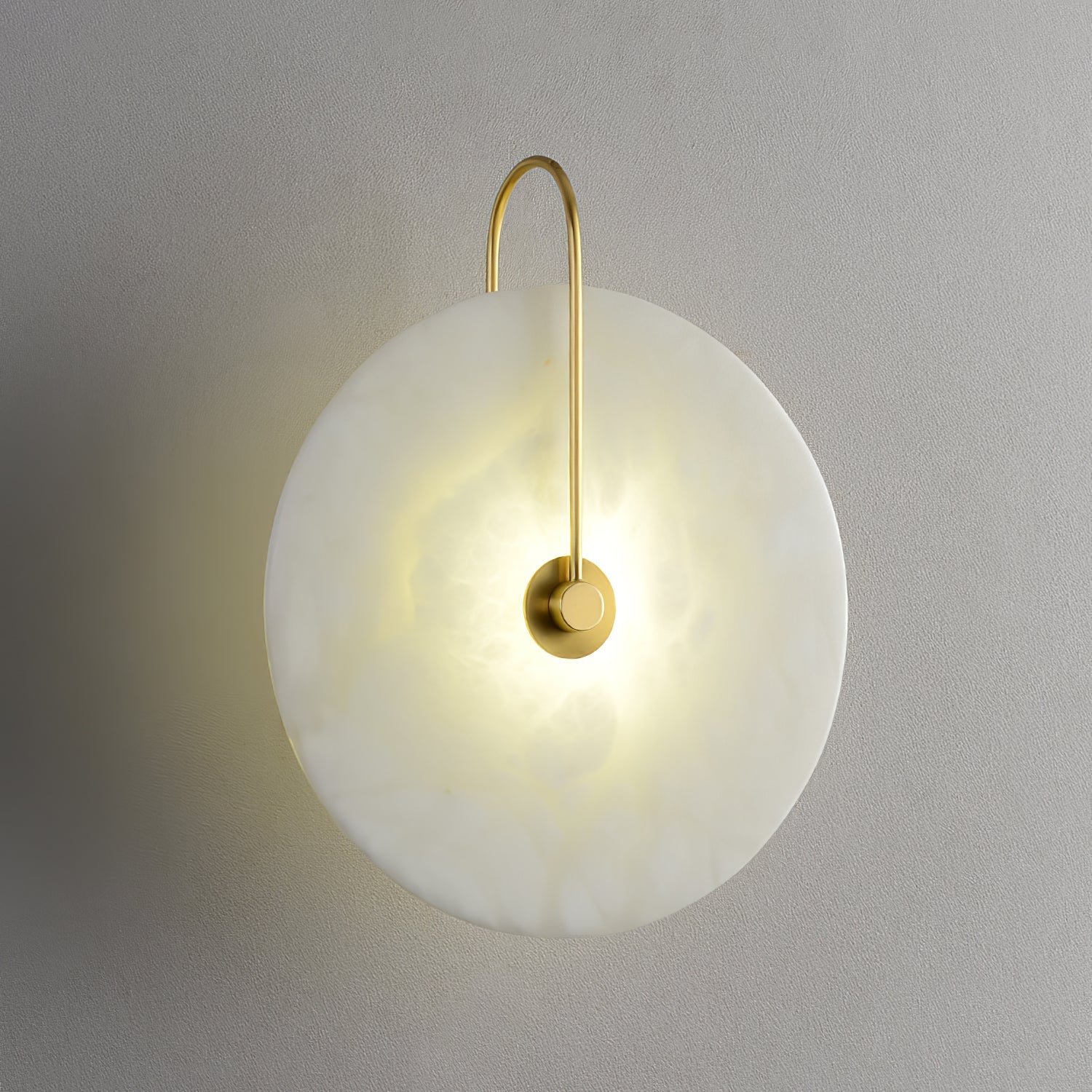 Kristy Alabaster LED Wall Lamp Round Iconic Circular - Lamp Copper