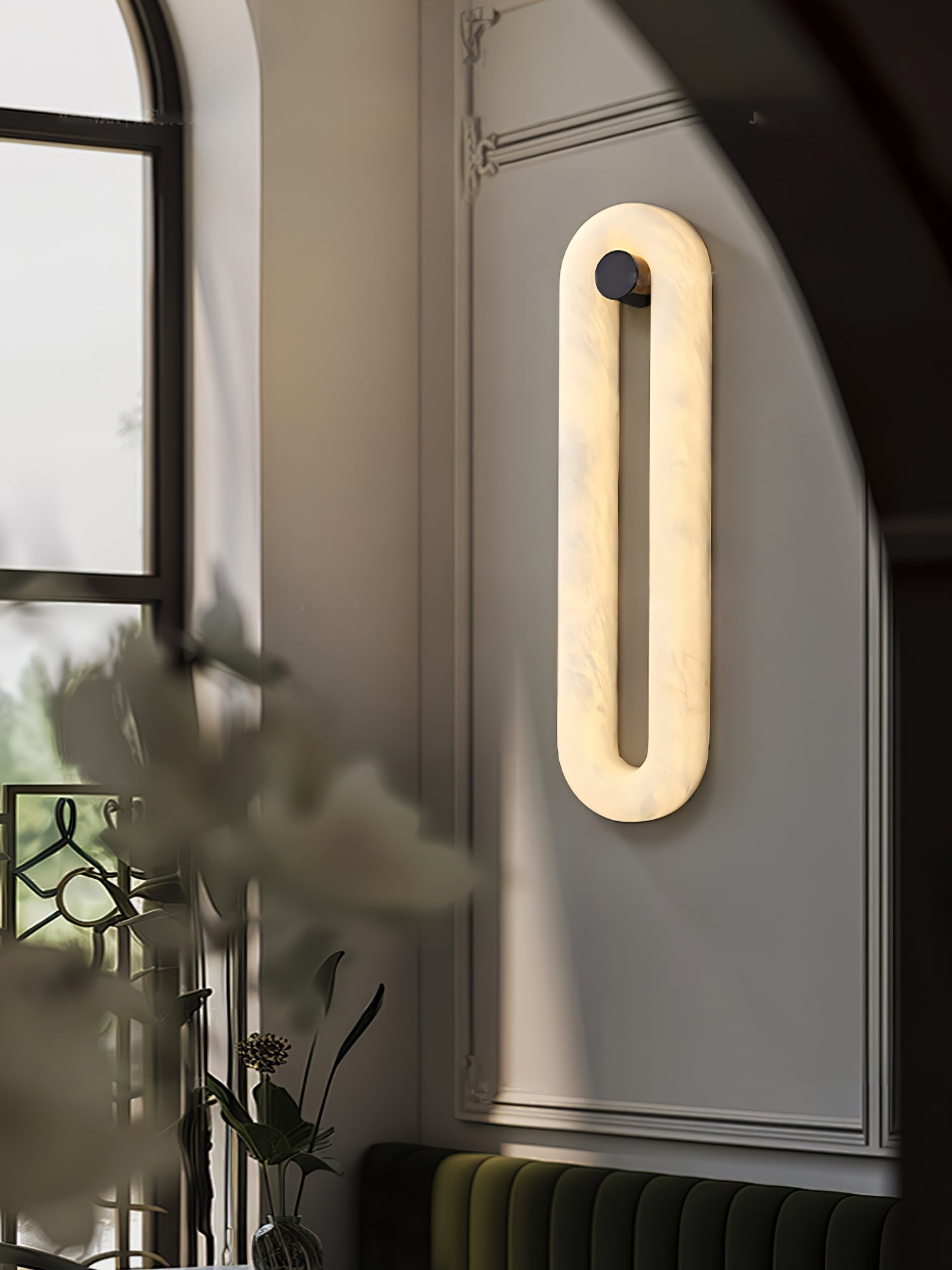 Aurea Modern Alabaster Wall Light - Lamp Copper