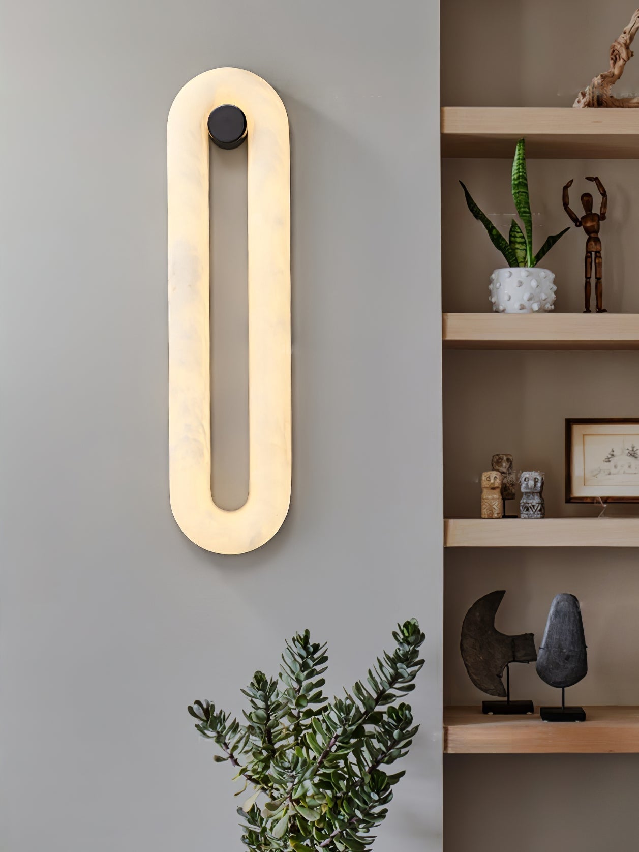 Aurea Modern Alabaster Wall Light - Lamp Copper