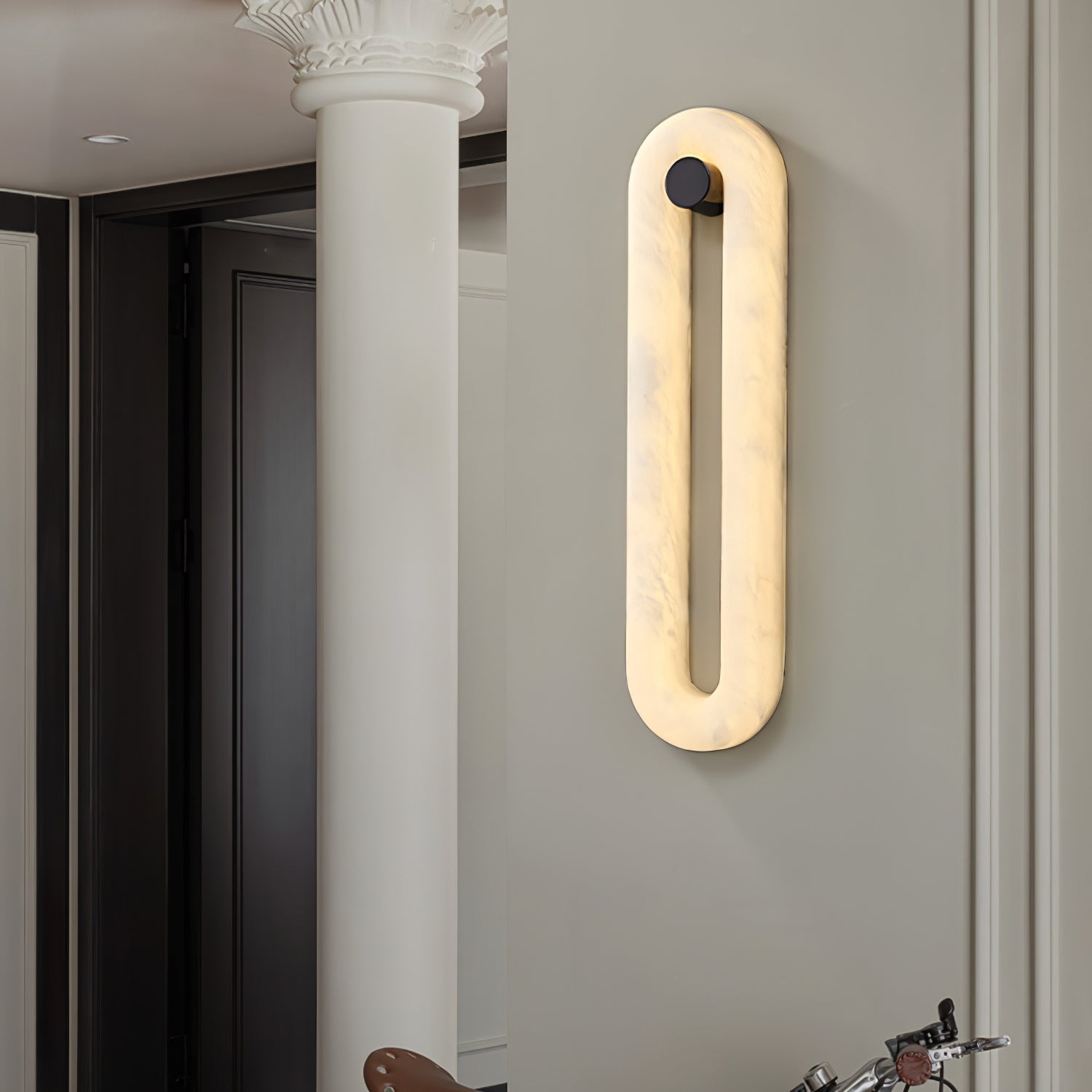 Aurea Modern Alabaster Wall Light - Lamp Copper