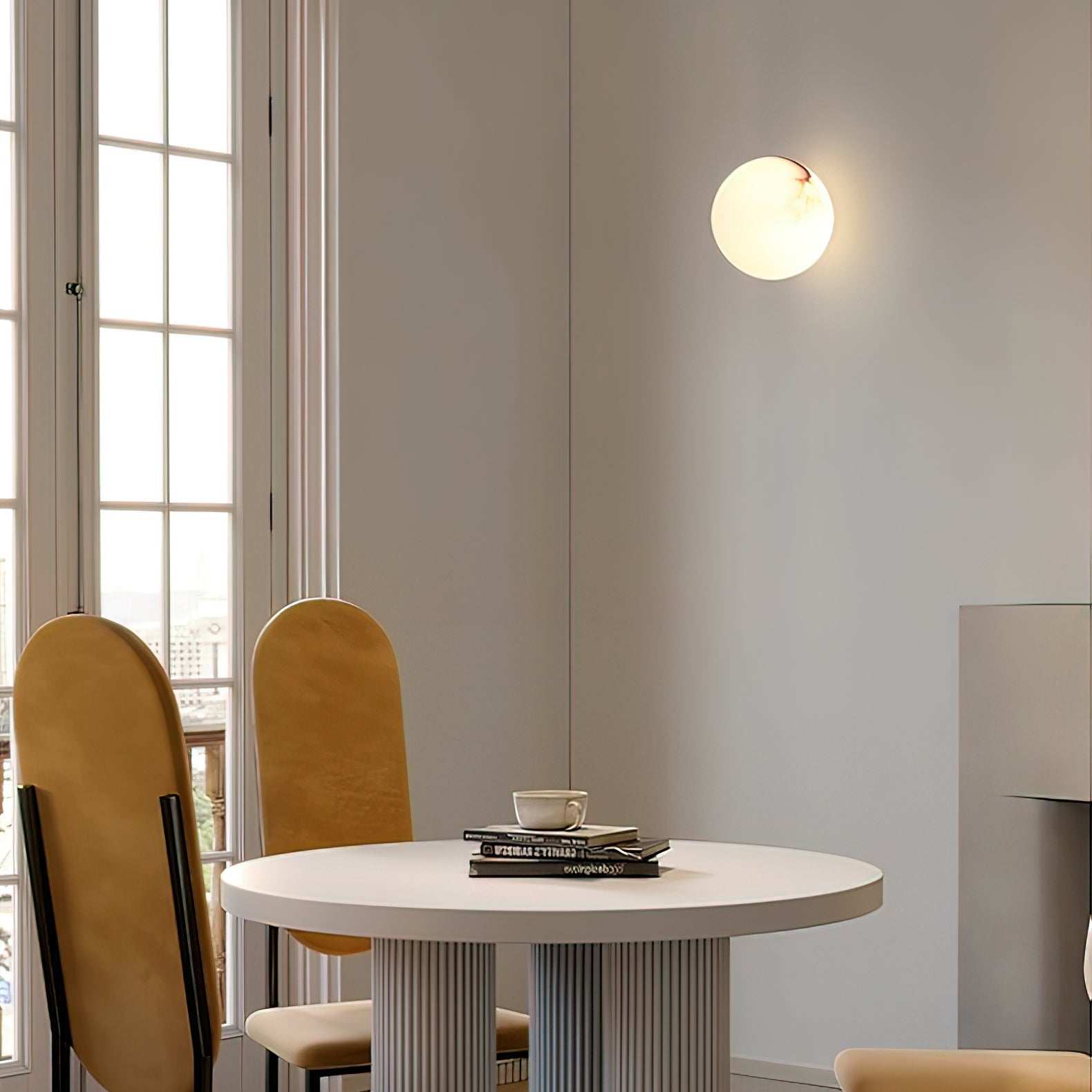 Vevinir Alabaster Globe Wall Light - Lamp Copper
