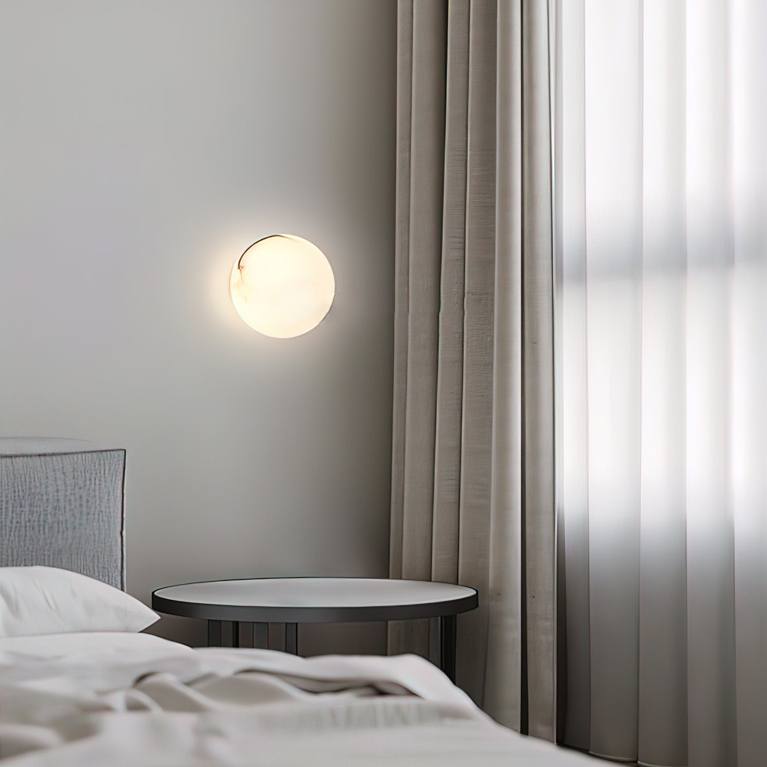 Vevinir Alabaster Globe Wall Light - Lamp Copper